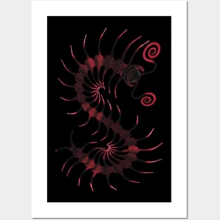 The Darkest Red Centipede Posters and Art